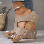 Sandalias de suela gorda con cremallera