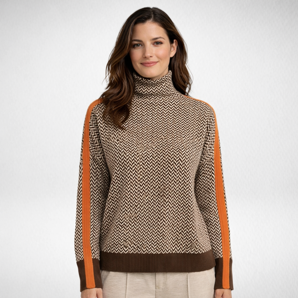 Luna | Jersey de cuello vuelto con rayas en contraste