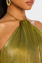 Emma | Vestido con espalda abierta y detalles metalizados