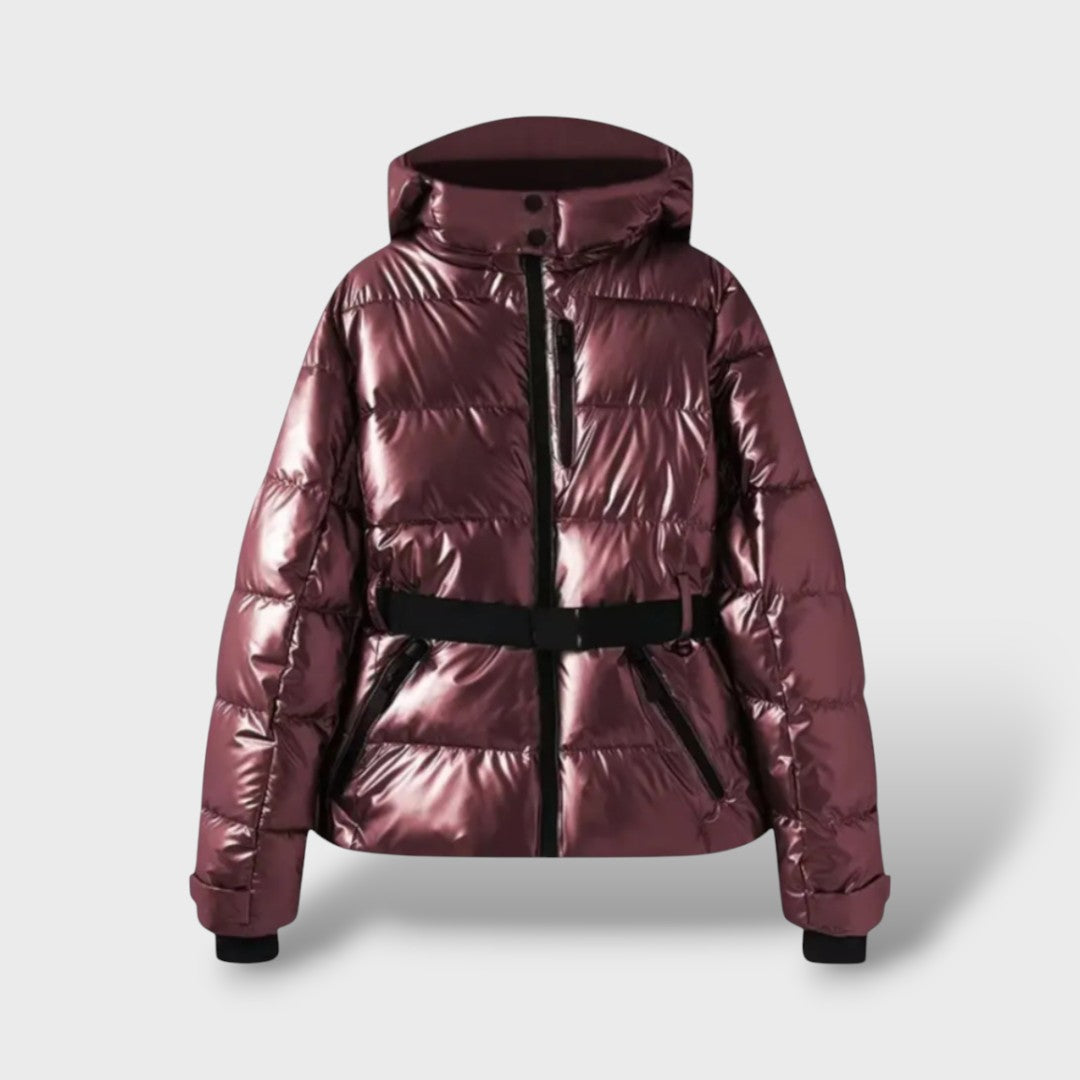 Chaqueta Acolchada con Cinturón Impermeable