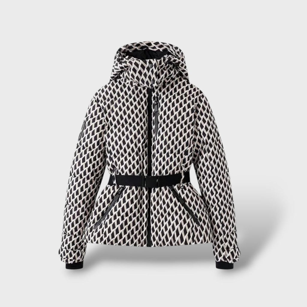 Chaqueta Acolchada con Cinturón Impermeable