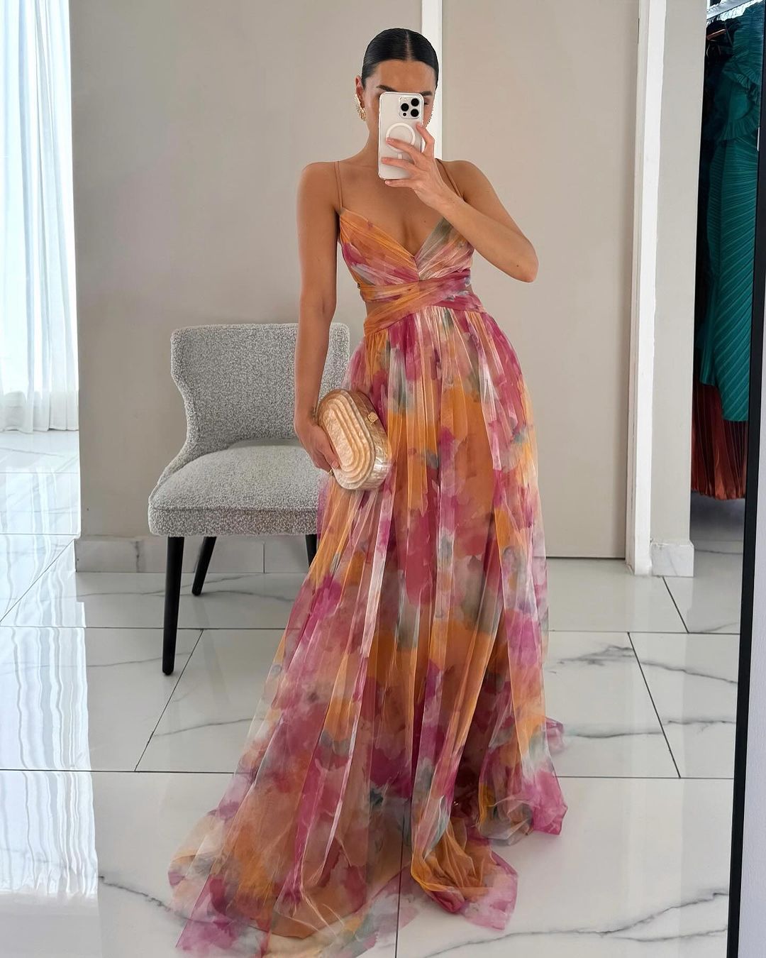 Gisela | Vestido largo con estampado floral