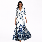 Emilia | Elegante vestido largo con estampado floral