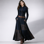 Luna | Vestido maxi de ante con cinturón