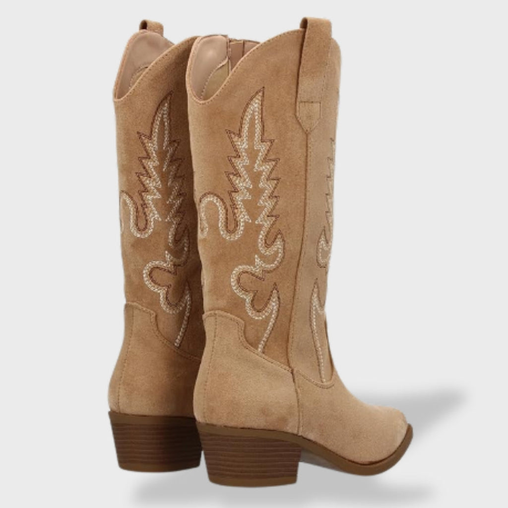 Sofía | Botas cowboy de mujer con bordado y tacón bajo