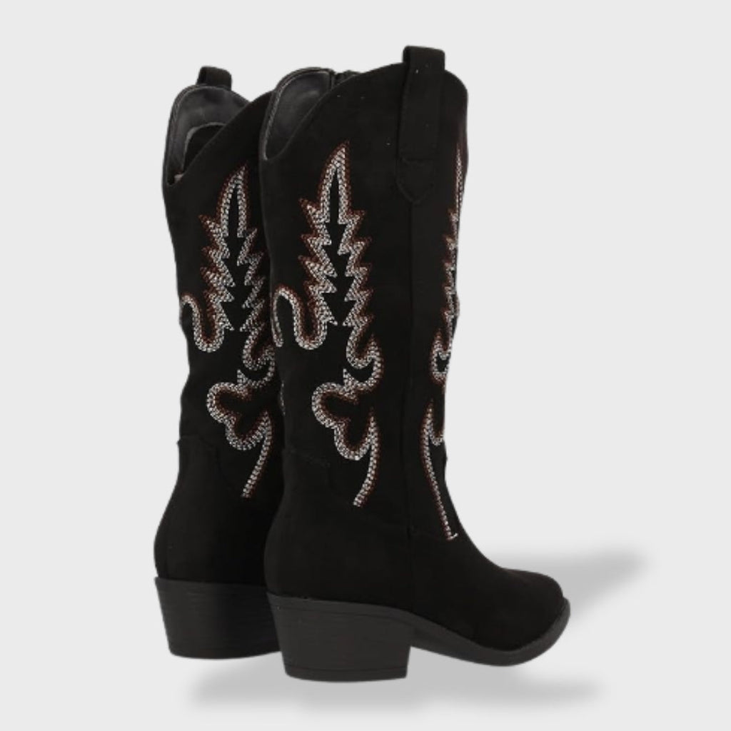 Sofía | Botas cowboy de mujer con bordado y tacón bajo