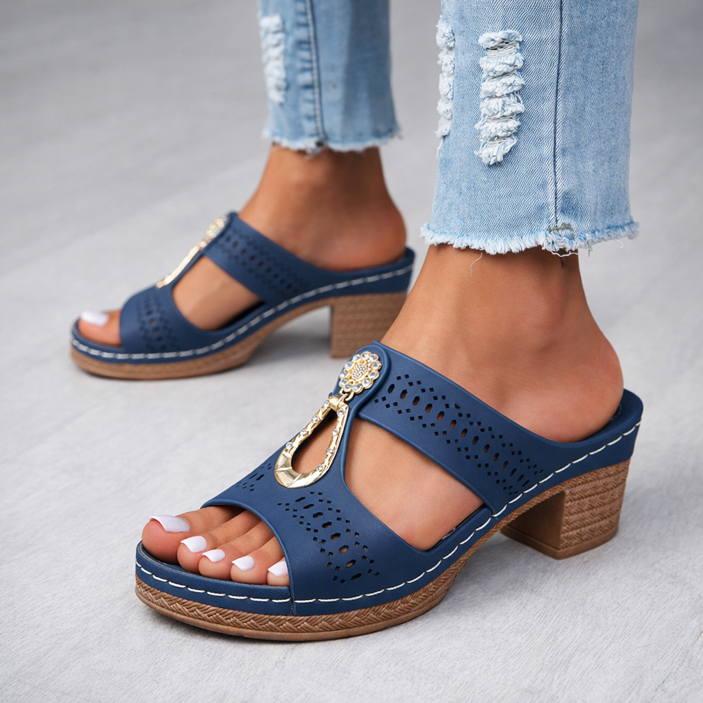 Sandalias cómodas con tacón alto