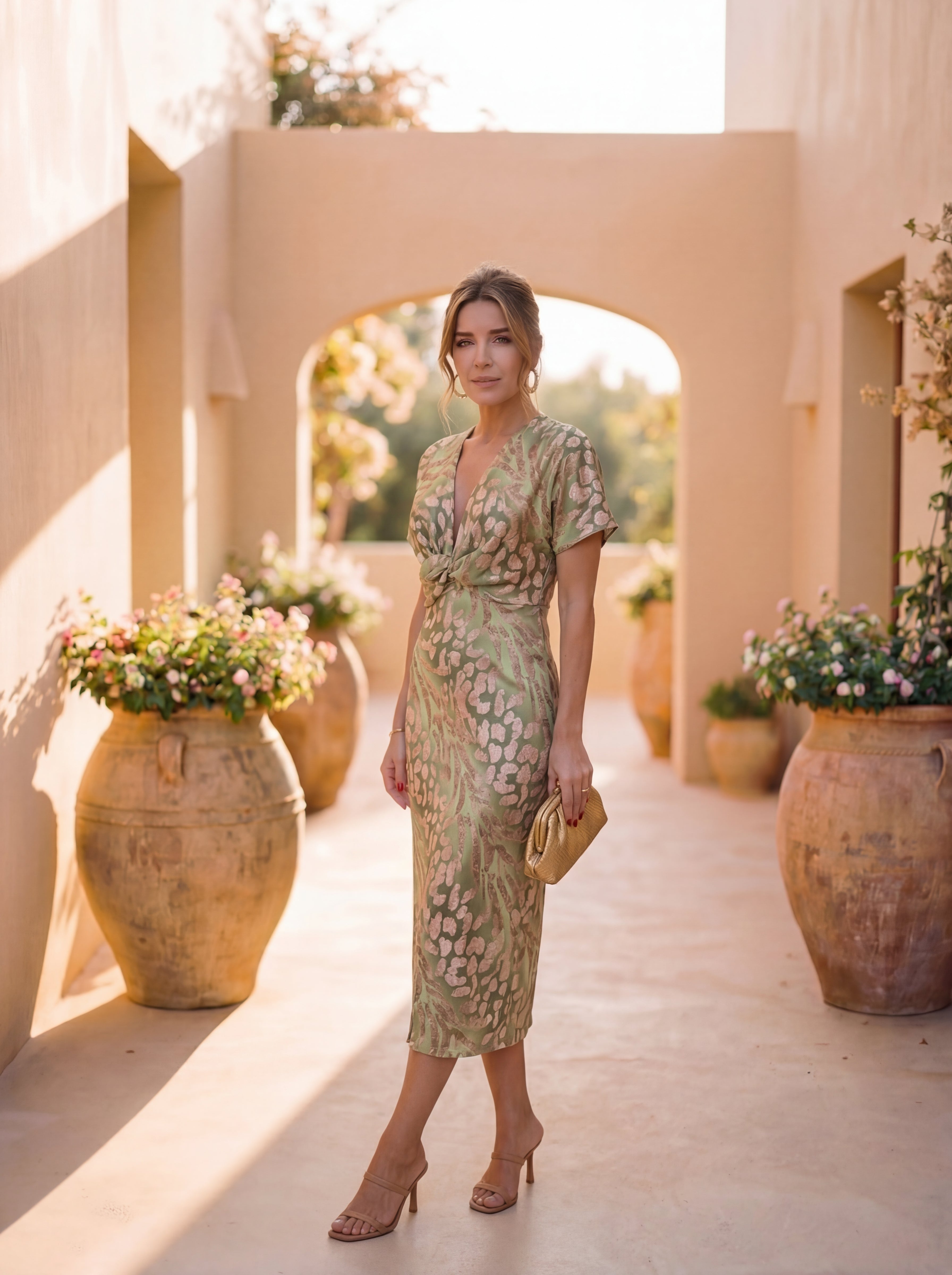 Vestido elegante de tejido ligero