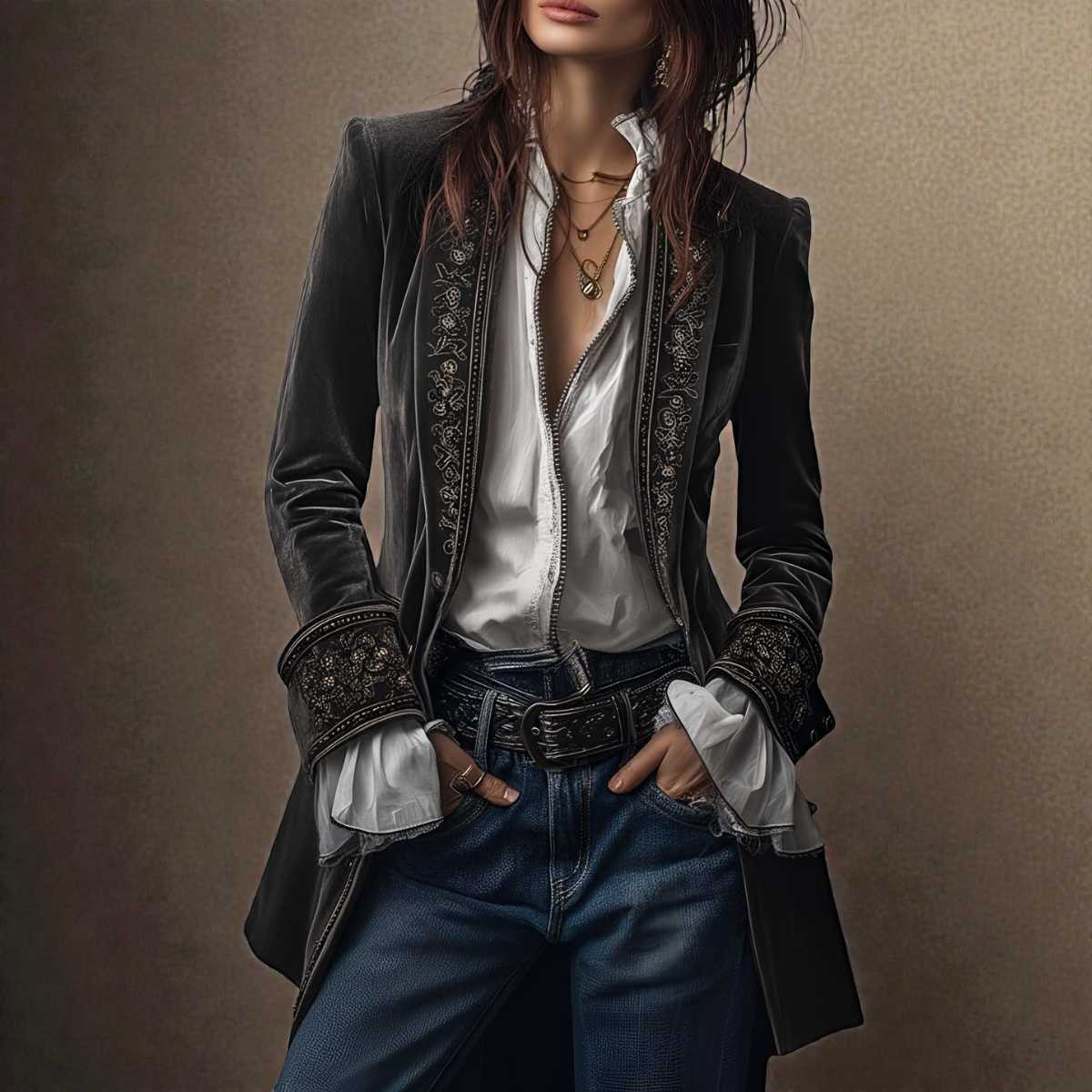 Nuria™ | Elegante chaqueta de terciopelo