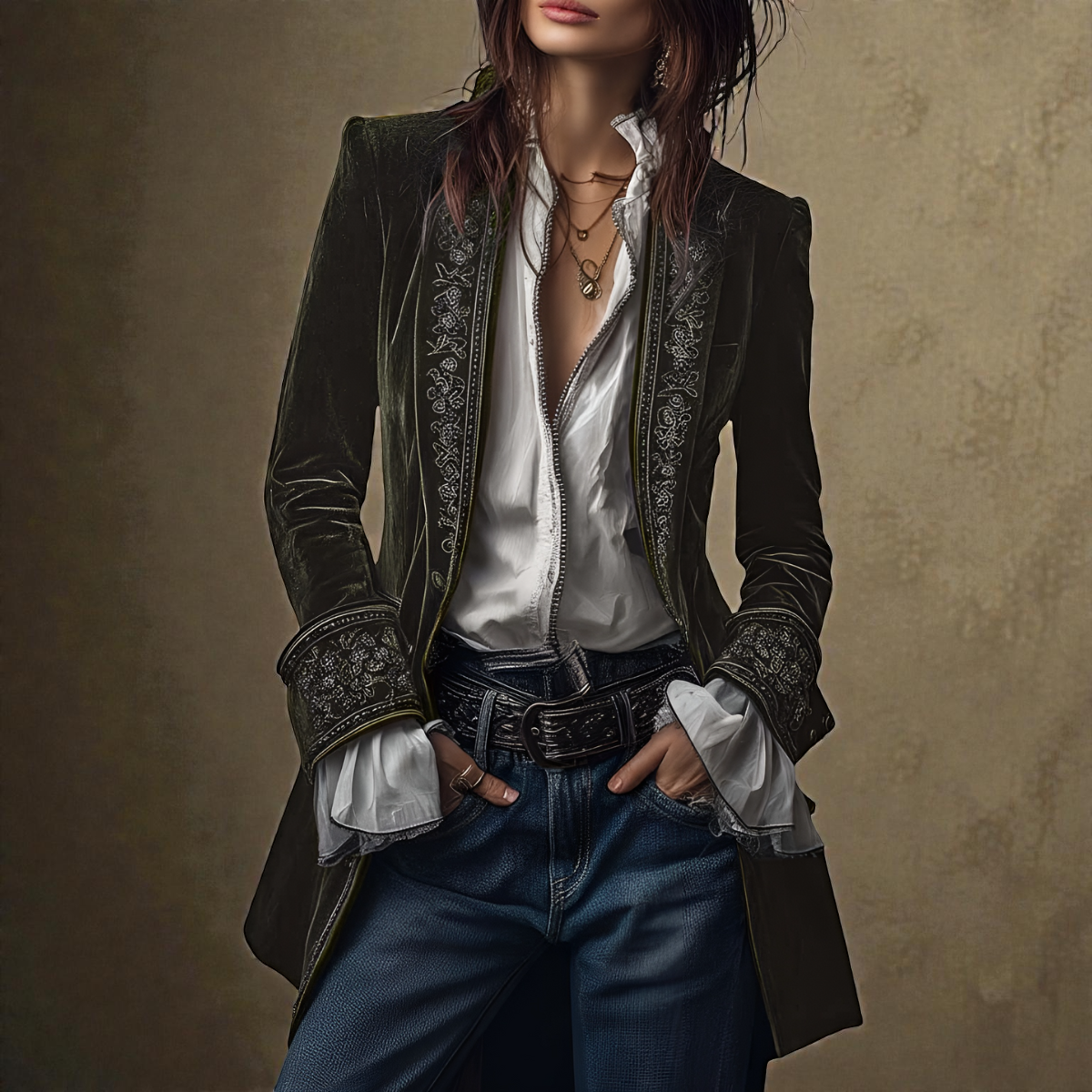 Nuria™ | Elegante chaqueta de terciopelo