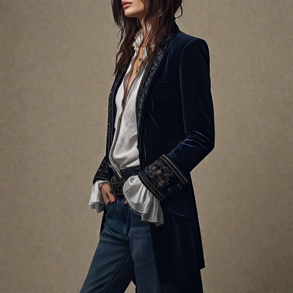 Nuria™ | Elegante chaqueta de terciopelo