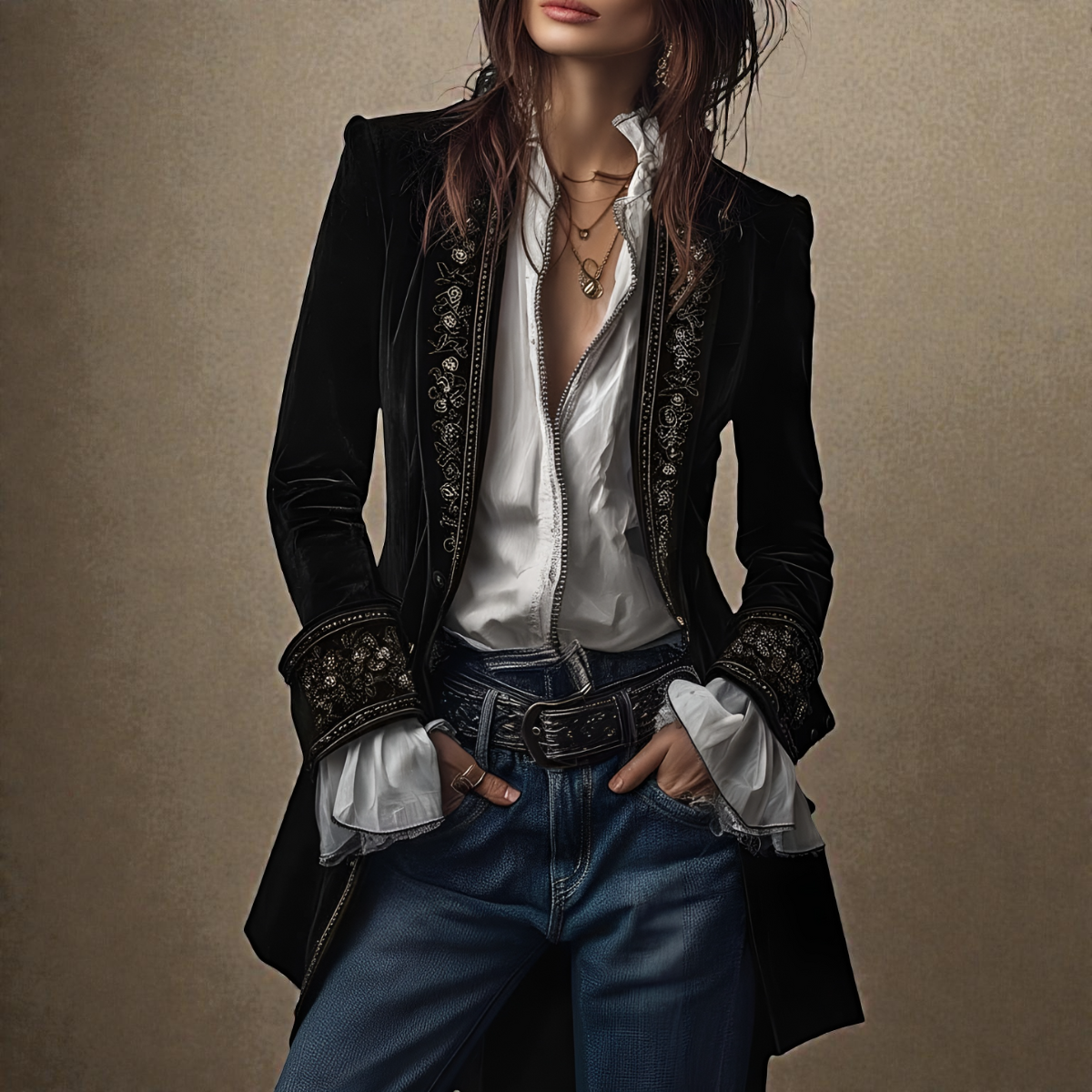 Nuria™ | Elegante chaqueta de terciopelo