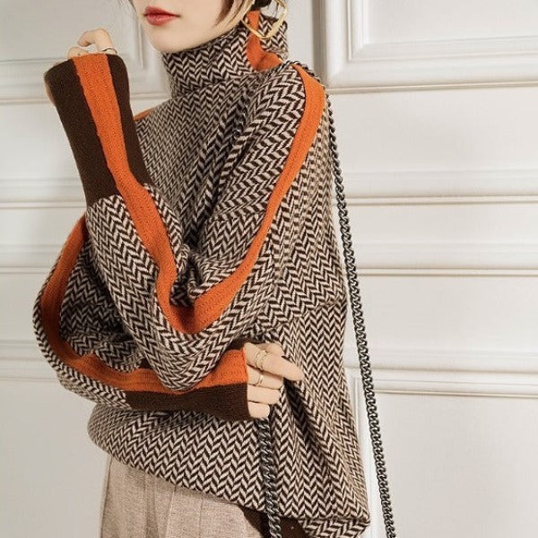 Clemencia | Jersey de cuello vuelto con rayas en contraste