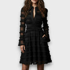 Luna | Vestdo midi con flecos transparentes