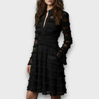 Luna | Vestdo midi con flecos transparentes