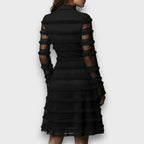 Luna | Vestdo midi con flecos transparentes
