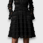 Luna | Vestdo midi con flecos transparentes