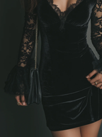 Luna™ | Vestido mini de terciopelo y encaje