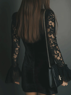 Luna™ | Vestido mini de terciopelo y encaje