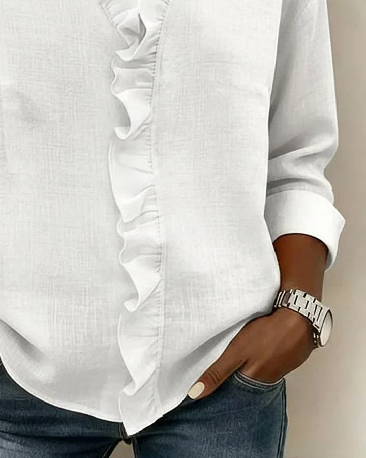 Clara | Blusa con cuello en V y volantes