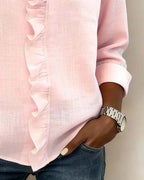 Clara | Blusa con cuello en V y volantes