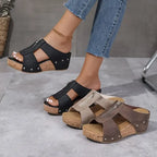 Sandalias de suela gorda con cremallera