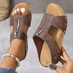 Sandalias de suela gorda con cremallera