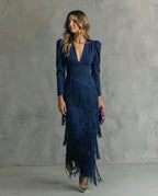 Clara | Vestido elegante con flecos