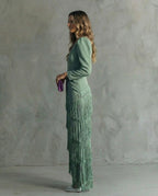 Clara | Vestido elegante con flecos
